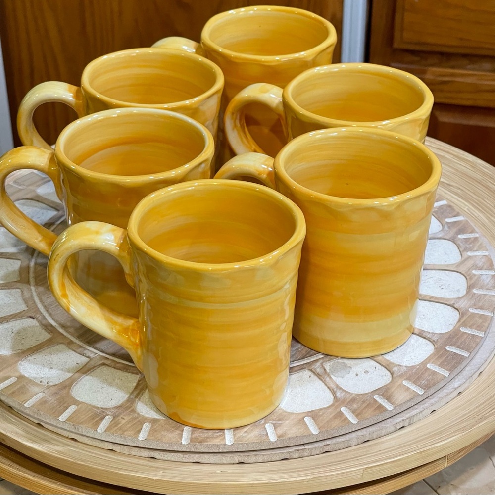 Mulberry harvest yellow mugs set of 6